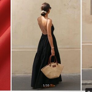 BNWT COMMENSE Elegant Black Backless Long Dress